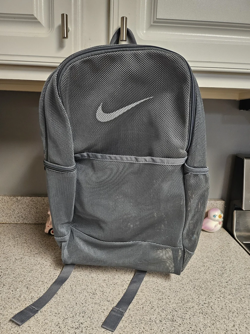 Nike Men's Gray Mesh Backpack - Casual Everyday Bag